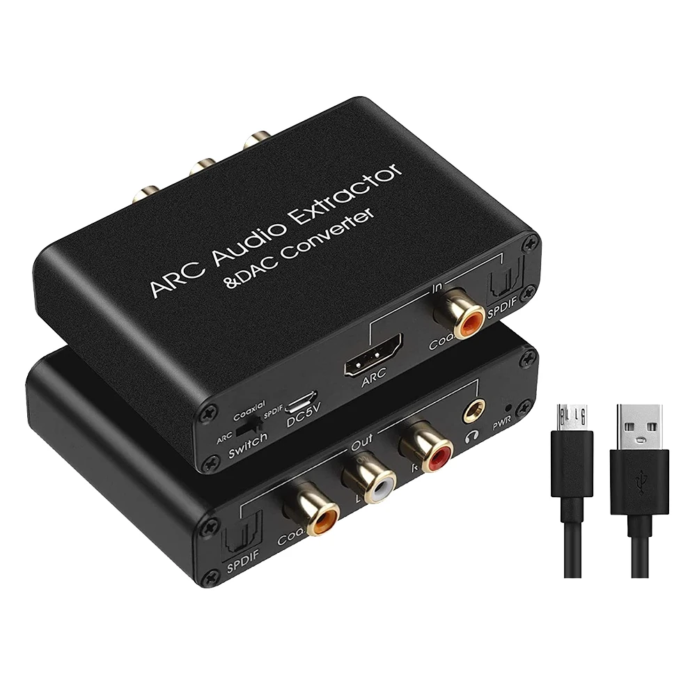 

ЦАП аудио преобразователь ARC аудио экстрактор HDMI-Совместимый оптический SPDIF коаксиальный в аналоговый 3,5 мм цифро-аналоговый