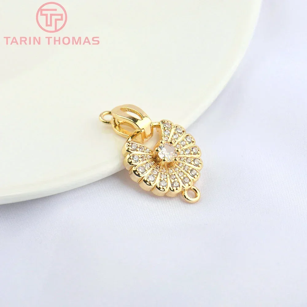 (5057) 9x37 мм 24-каратное золото латунь с цирконом соединительная застежка для