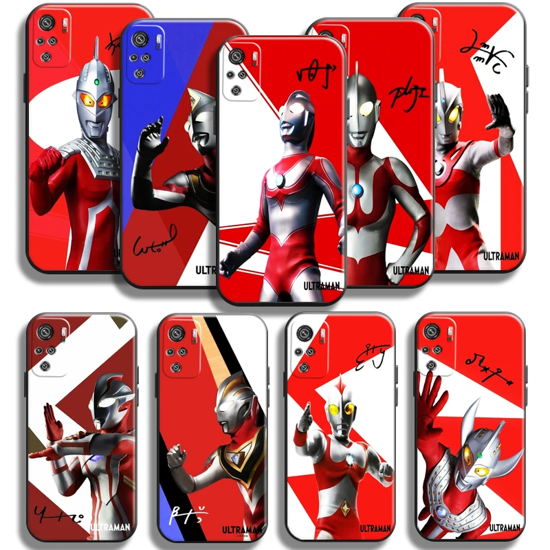 

Anime Ultraman For Xiaomi Redmi Note 10 5G 10S 10T Pro Phone Case Liquid Silicon Back Carcasa Soft TPU Silicone Cover