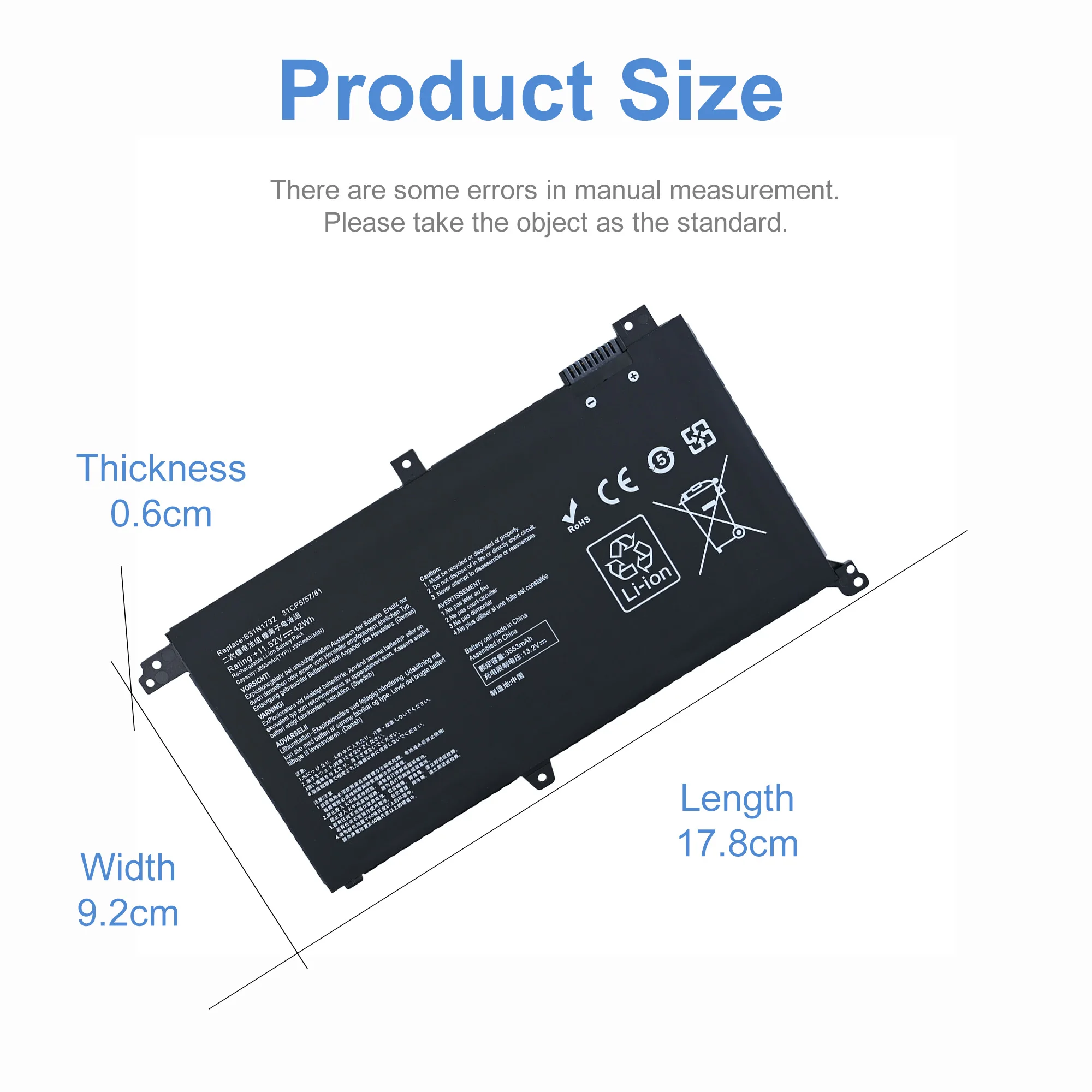 Аккумулятор для ноутбуков Asus VivoBook X571G X571GT X571GD X571L F571GT A571 K571 X430FA S14 S430FA S430FN S430UA, 11.52В, модель LOLG B31N1732 (art.: 3920d9f35dfee) - 3920d9f35dfee