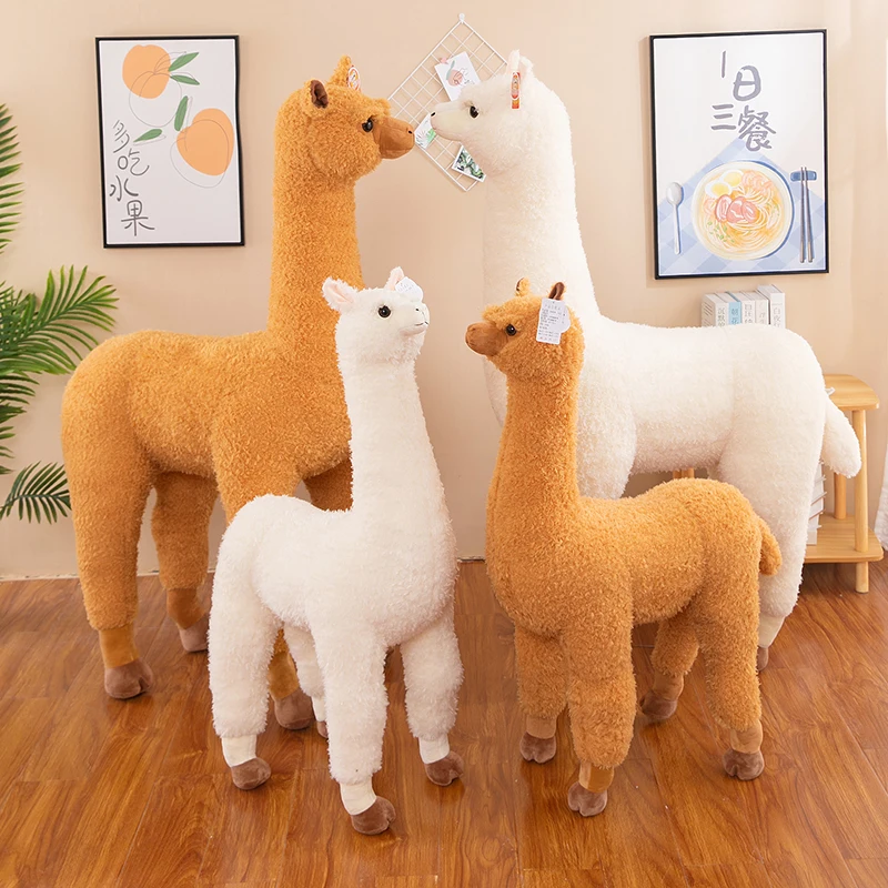 

Имитация больших волос альпака, игрушечная кукла для верховой езды и сидения, подарок на день рождения, украшение, предложение для девушки