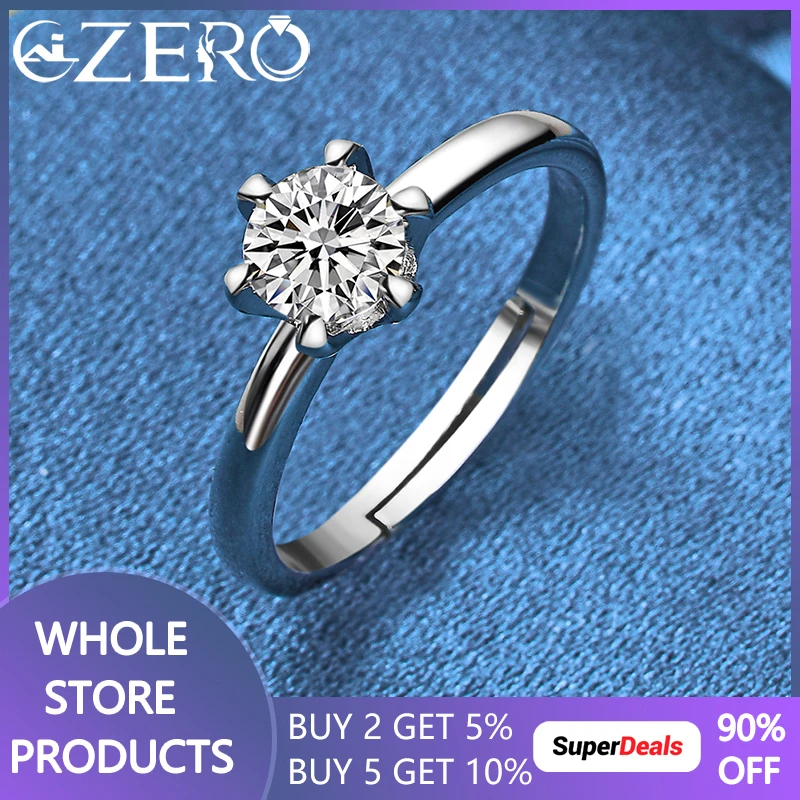 

Hot 925 Sterling Silver Luxury Pretty Crystal Rings 7-10 Size For Women Wedding Jewelry Engagement Band Romantic Propose Gifts