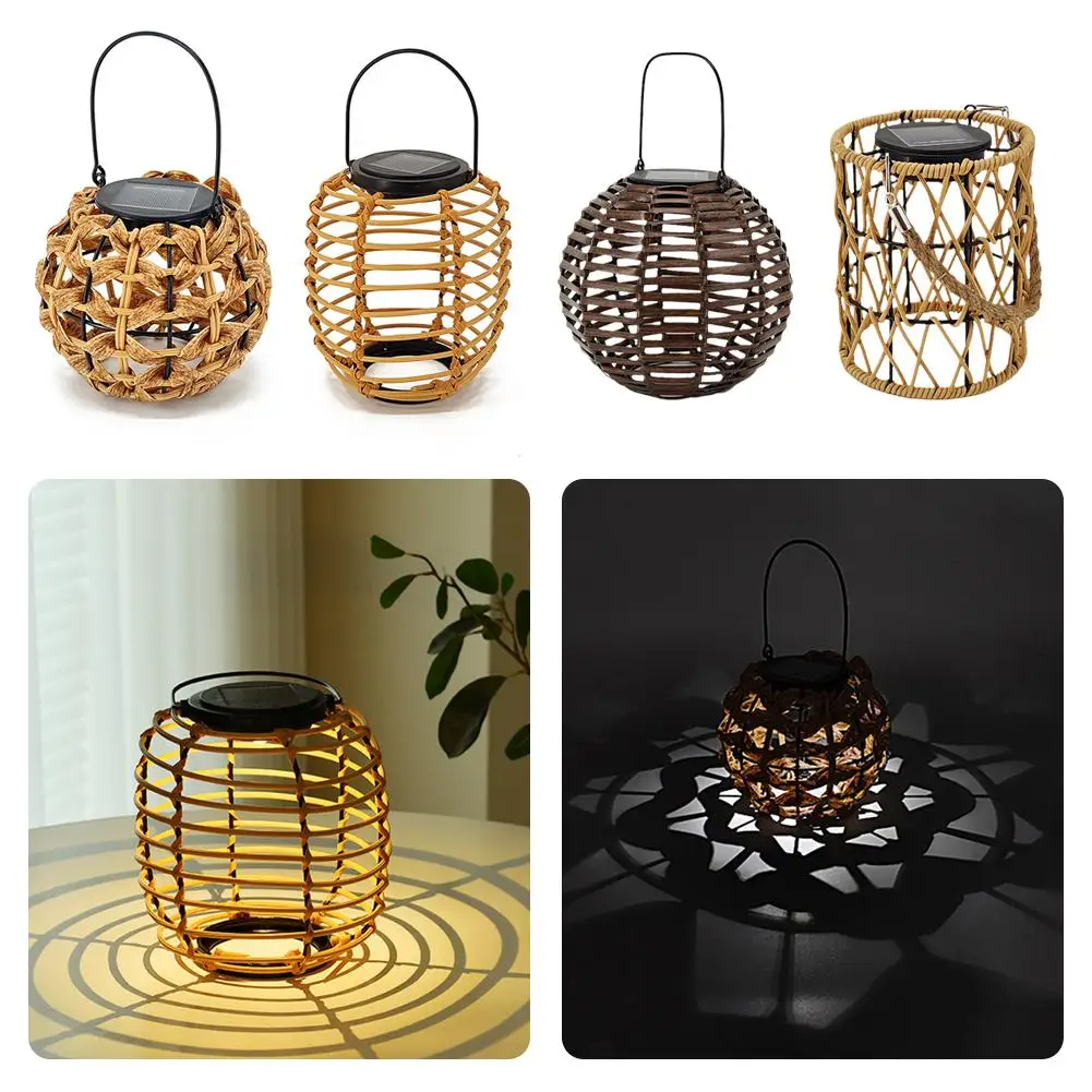 

Solar Landscape Lamp 300mAh Imitation Rattan Yard Lantern Waterproof Lighting Ornaments Home Decor For Bedroom Outdoor Back Q6X3