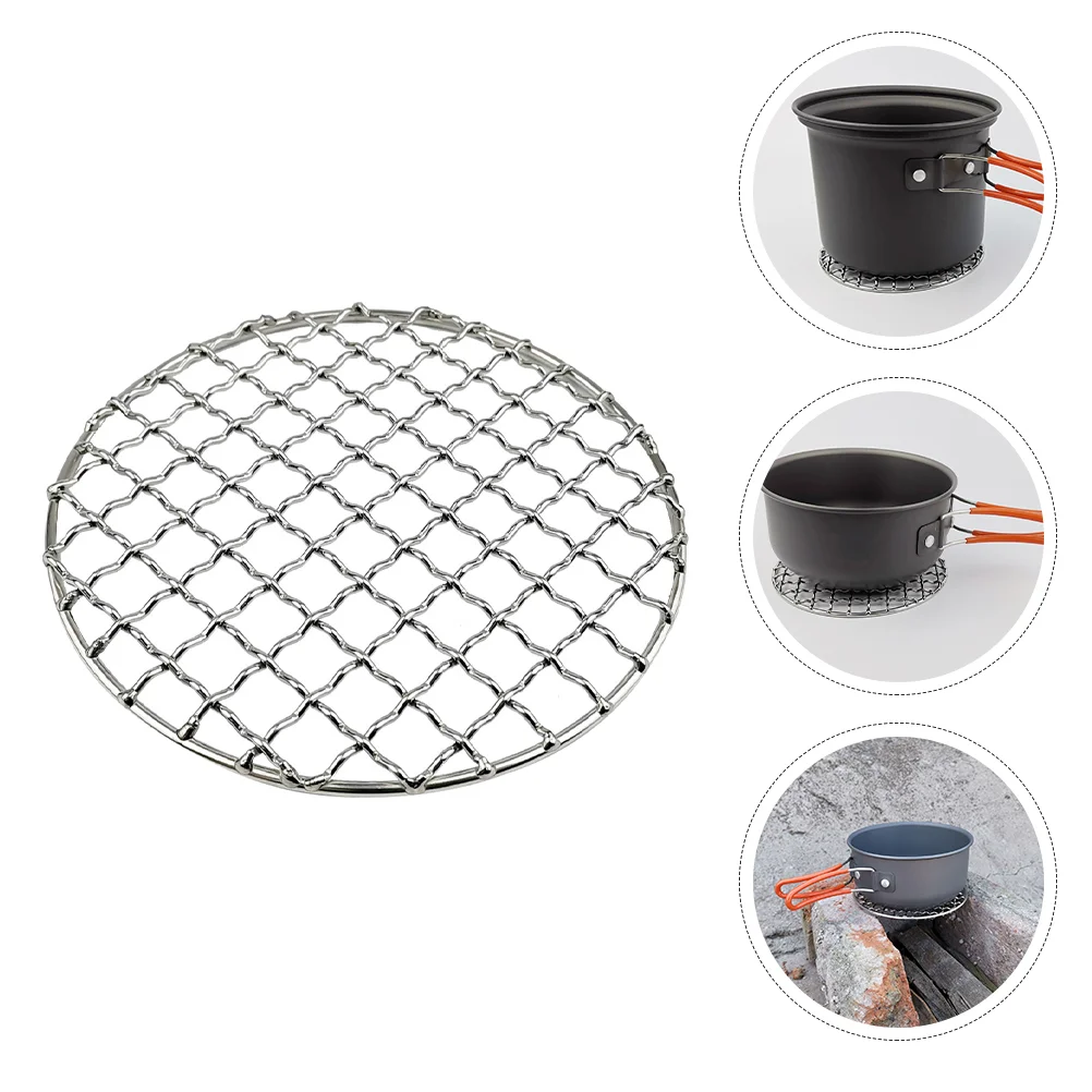 

Camping Pot Rack Barbecue Accessories Cooking Grate BBQ Rack Disposable Cooking Grid Stainless Steel Round Cooking Rack