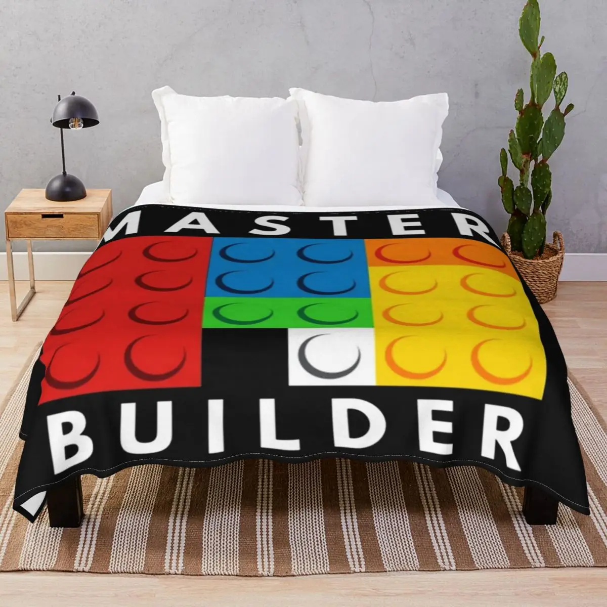 Master Builder Blankets Fleece Print Warm Throw Blanket for Bedding Home Couch Travel Office