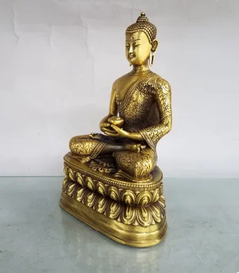 Бронзовый Лотос Сакьямуни украшения Будды в китайском стиле Nafu домашние