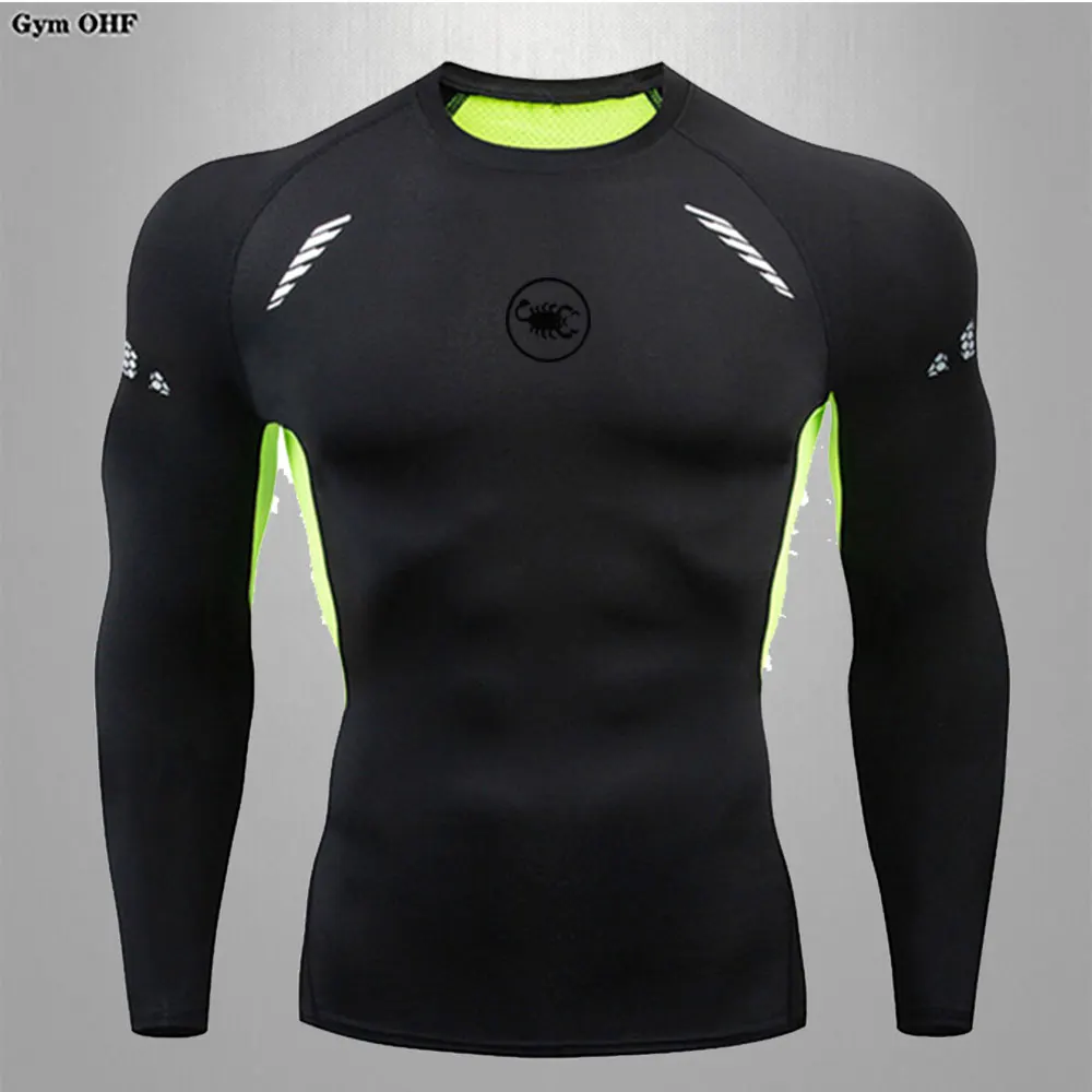 

New Compression Men's Long Short Sleeve Scorpion T-shirt Sports Fitness Men's Wear