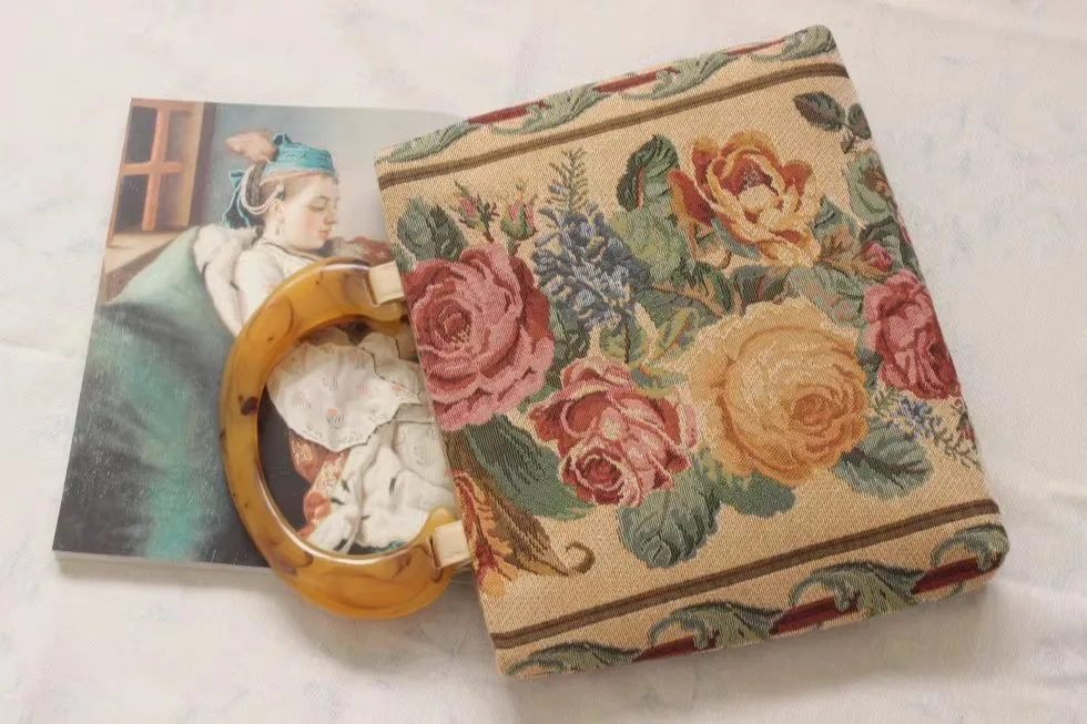 Бархатное одеяло из ткани Lost in Vinatge жаккардовая вышитая сумка с ручками