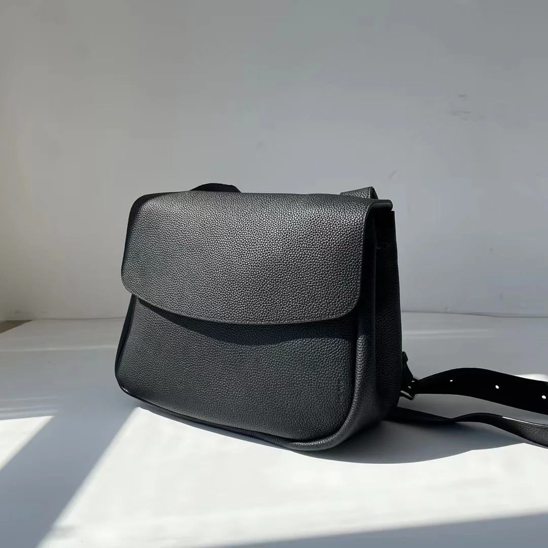 

Niche design The Row mailn unisex cowhide commuter large-capacity shoulder Messenger bag messenger bag