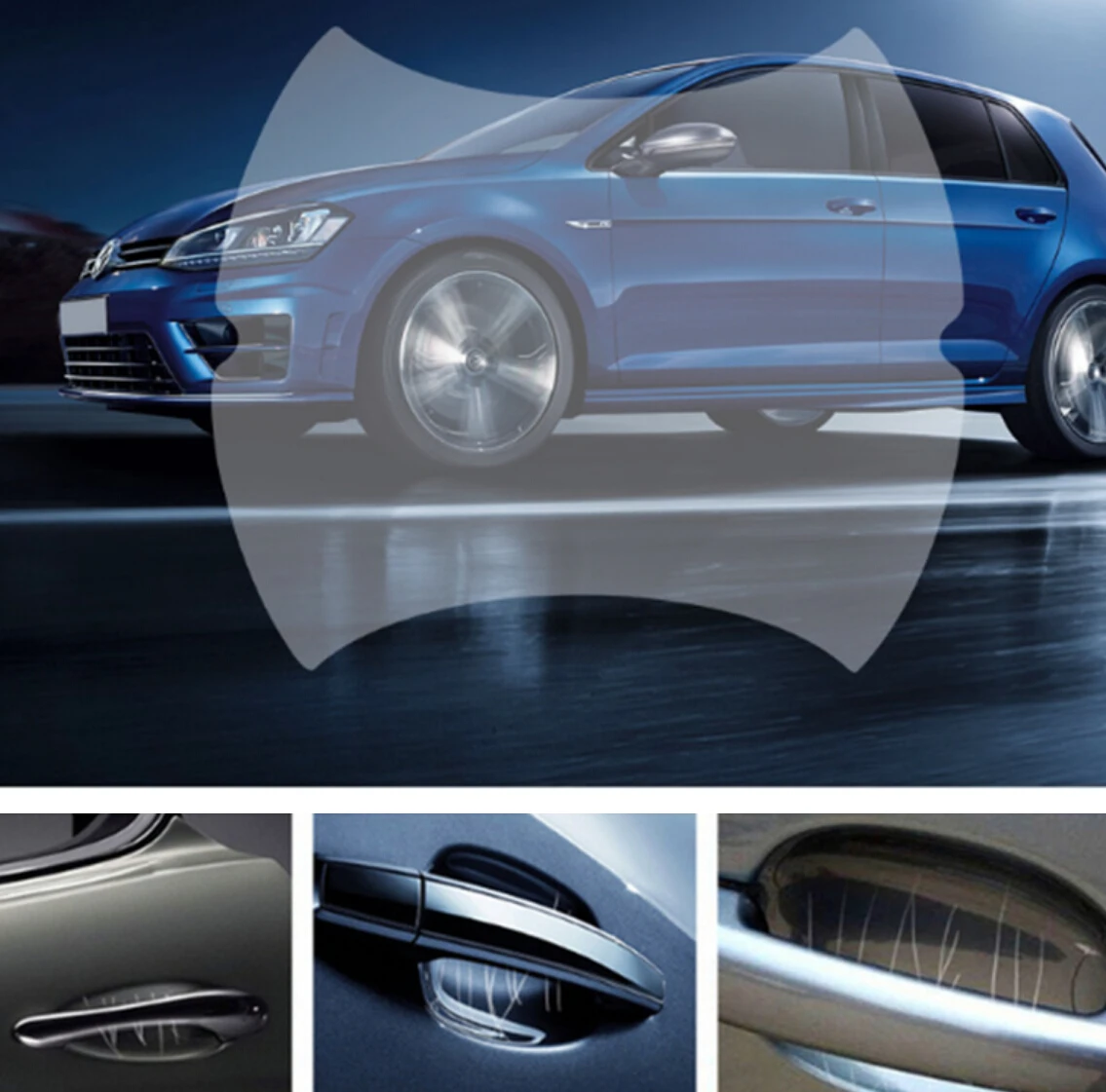 4 шт. защитная пленка для дверных ручек автомобиля наклейки VW Golf MK 5/6 GTI R32 Jetta Scirocco