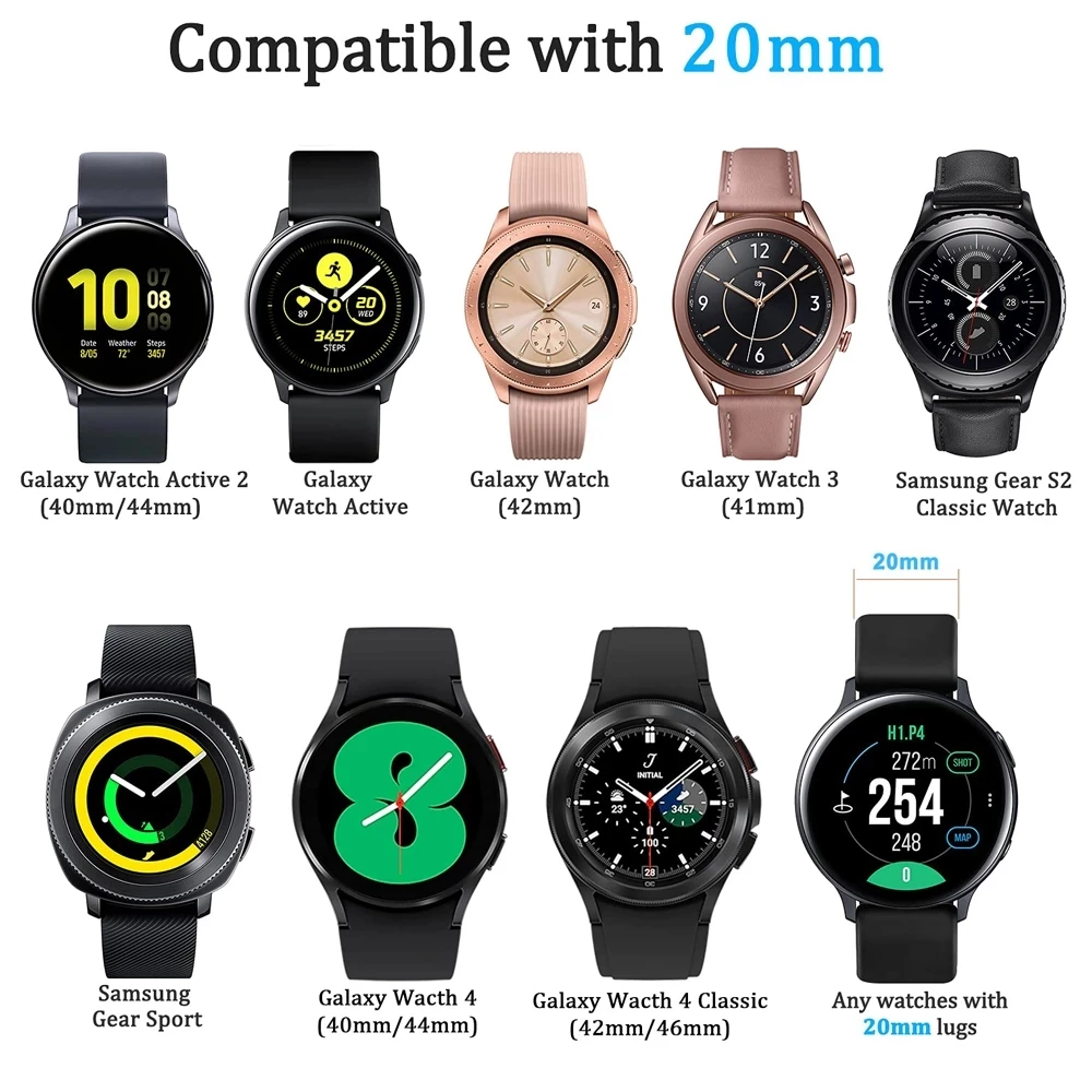 20mm Glow in The Dark Silicone Strap For Samsung Galaxy Watch 5/4 40mm 44mm/5 Pro 45mm/4 Classic 42 46mm/Wrist Band Accessories