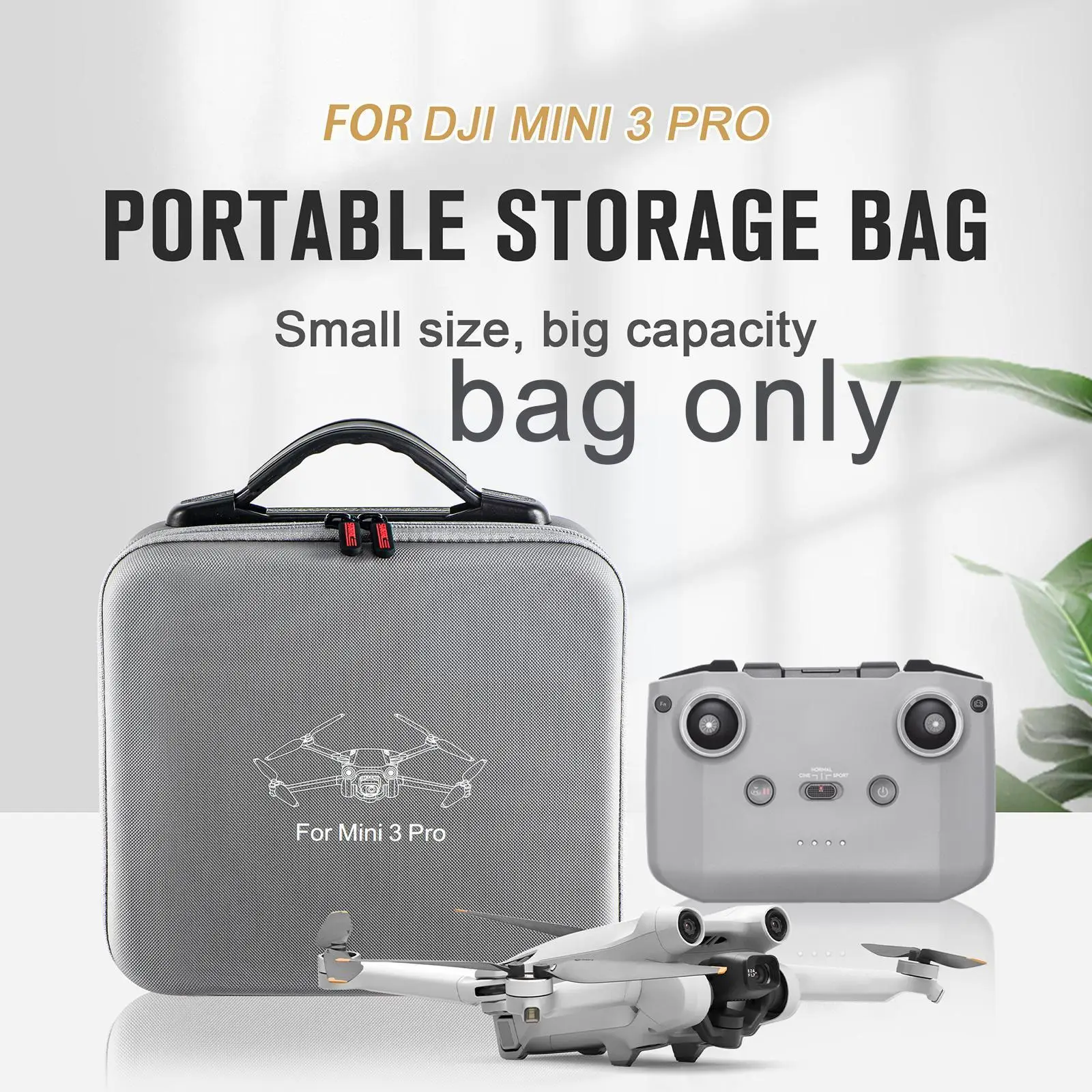 

For Mini 3 Pro Portable Messenger Storage Drop-proof Storage Box Bag Waterproof Accessories Pu Backpack O3m1