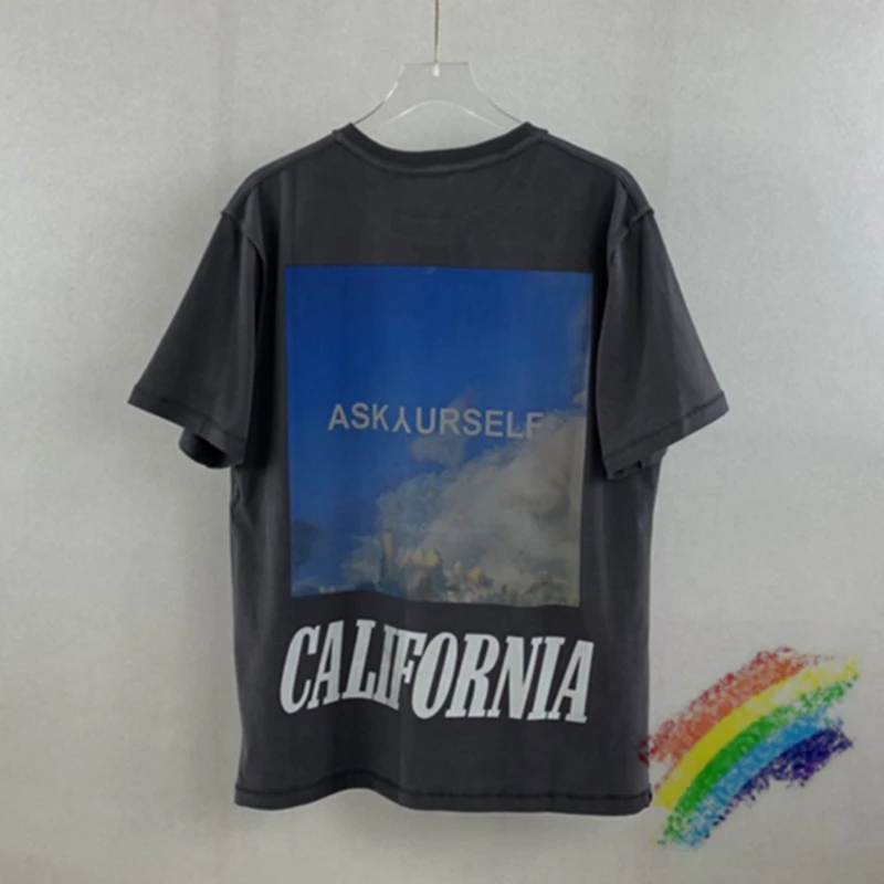 

Vintage Askyurself T-shirt Men Women Top Reflective California Logo Askyurself T Shirt Tops Slightly Oversize ASK Short Sleeve