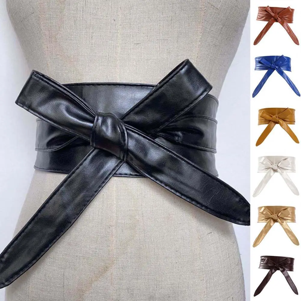 

Elegant Concise Style Women Belt Beautiful Adjustable Faux Leather Girls Belt for Dating