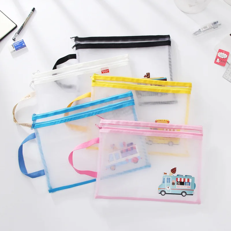 

Чехол для карандашей большой емкости 34*24 см, студенческий двухслойный нейлоновый сетчатый чехол для ручек, держатель для файлов, канцелярск...