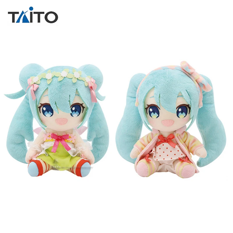 

Оригинальные Плюшевые игрушки Taito Hatsune Miku с изображением Мику, весенняя одежда фуфу, пижама, фигурка 16 см, плюшевые игрушки для детей, подарок