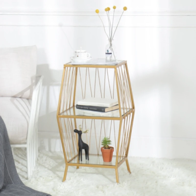 

Nordic modern steel bedside storage rack household shelf