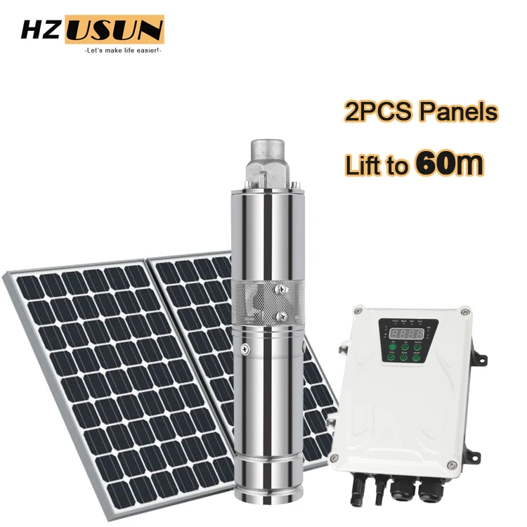 High Quality DC 24V 1PCS Panel 3 Inch Submersible Borehole Water Pumps for Deep Well Agricultural MPPT Solar Helical Screw Pump