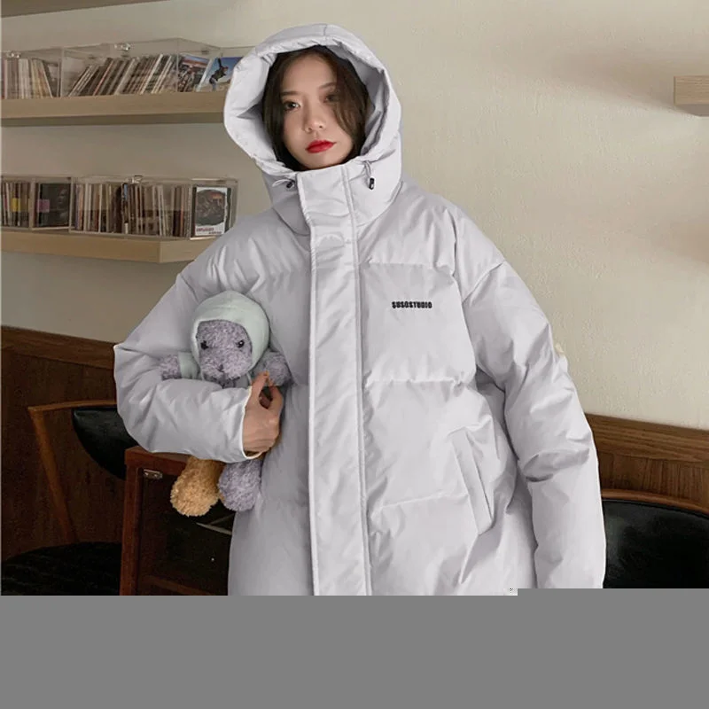 2023 New Korean Loose Solid Short Warm Streetwear Fashion Bubble Bread Coats Winter Thicken Jackets Women Cotton Padded Overcoat