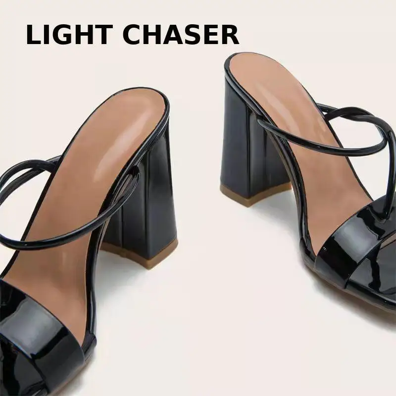 2022 New High Heels Women Sandals Platform Women Slippers Buckle Strap Flip Flops Dress Office Ladies Wedding Shoes Large Size