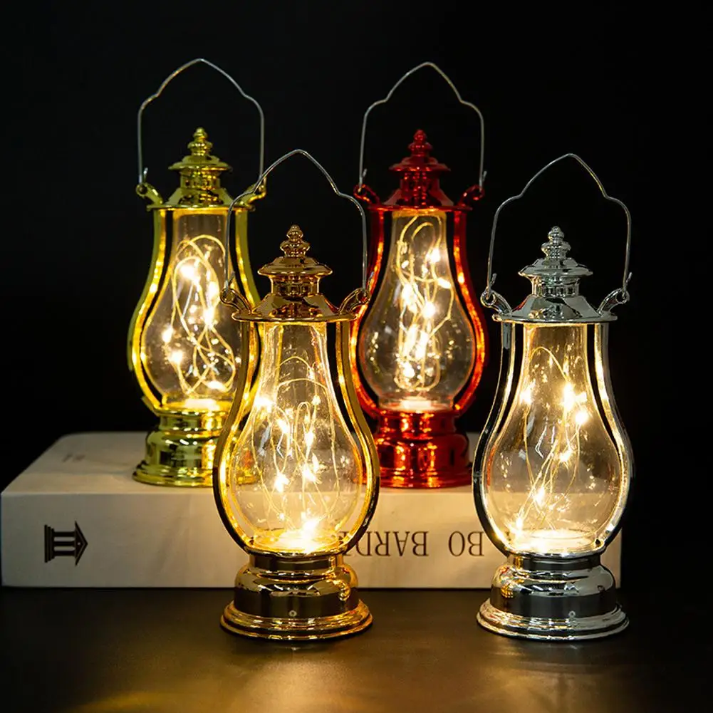 

Retro LED Oil Lamp Wine Pot-shaped Copper Wire String Light Portable Night Lights Ornament For Bedroom Decoration