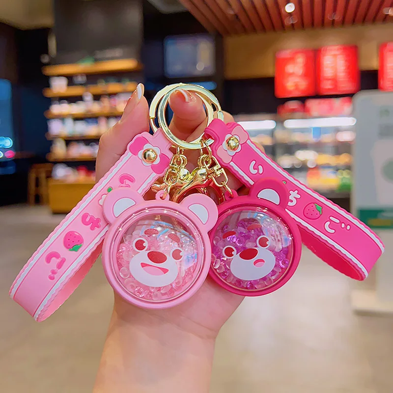 

Disney Lotso Fragrant Keychian Anime Toy Story Pendant Key Chain Women Car Keyring Girl Birthday Gift