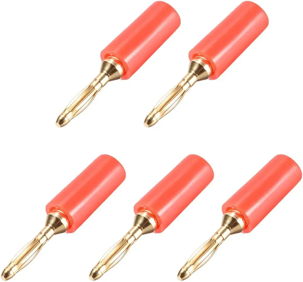 

Tcenofoxy Banana Jack 2mm Banana Plugs Speaker Wire Cable Plugs Connectors Gold Green 5pcs Jack Connector