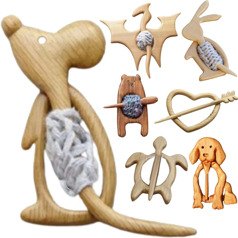 

Wooden Brooches Pins Cute Animal Decoration for Scarf Sweater DIY Craft Badge Cartoon Pin Funny Shawl Buckle Clasp Pin Jewelry