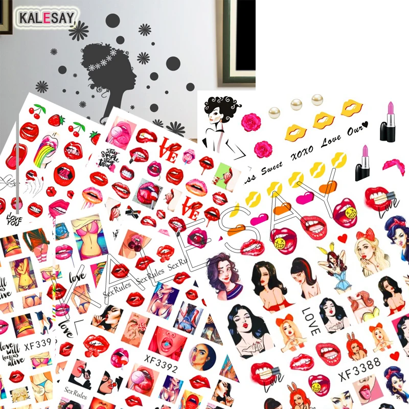 Популярная 3D наклейка для дизайна ногтей маникюрный дизайн сексуальные губы