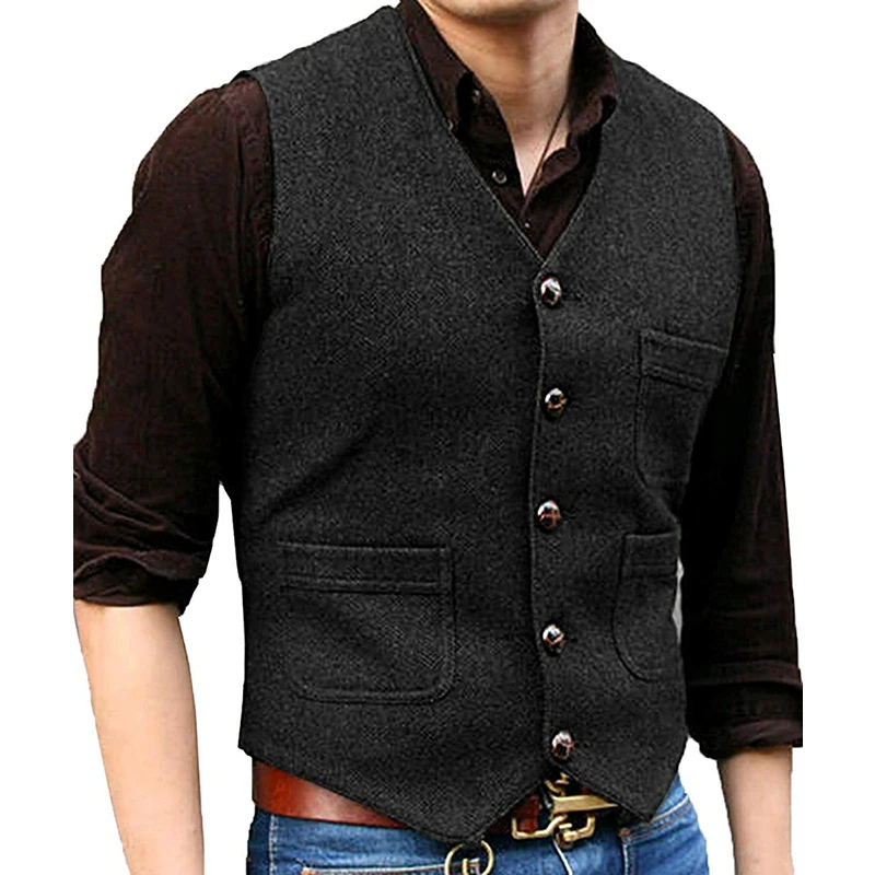 

Mens Vests Suit Business Vest Waistcoat Jacket Groomman Clothing For Wedding Man