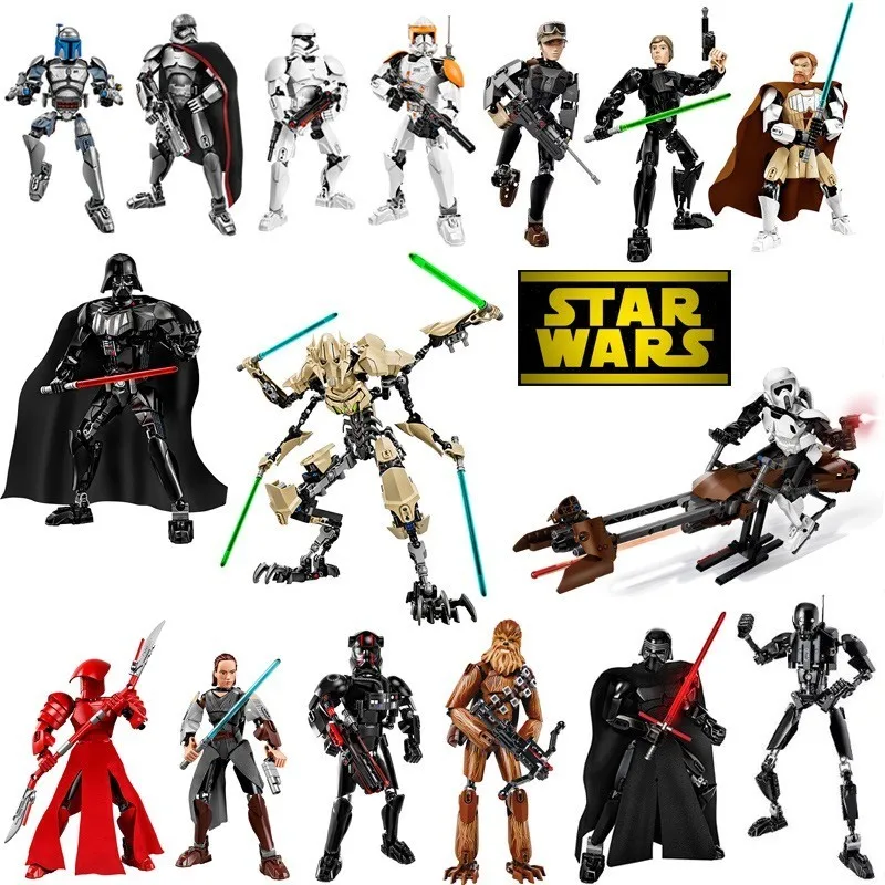 

Hot Star Wars 452pcs Figure Battle General Grievous With Lightsabers Model Mandalorian Buildable Building Block Luke Darth Vader
