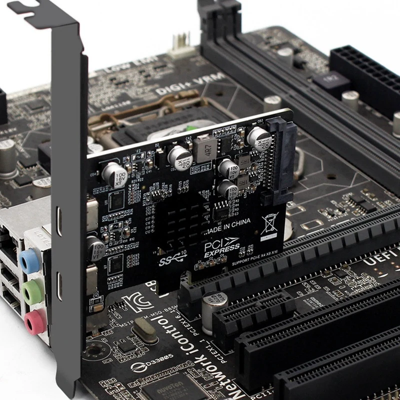 

PCIE3.0 To USB3.1 ASM3142 Dual-Port TYPE-C 10G Desktop PC Built-In Full Height Half Height USB3.1 Expansion Card