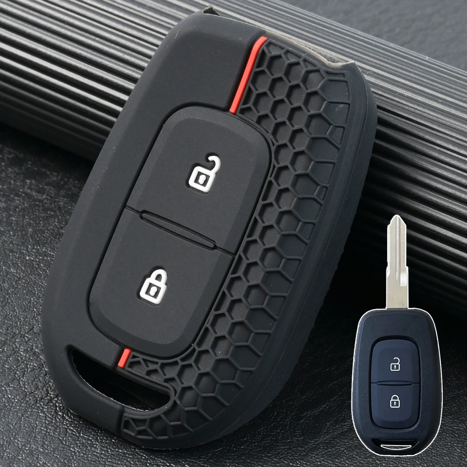 

Для Renault Kwid Dacia Sandero Logan Duster 2016 2017 2018 пульт дистанционного управления силиконовый 2-кнопочный брелок-цепочка кольцо чехол держатель защитный