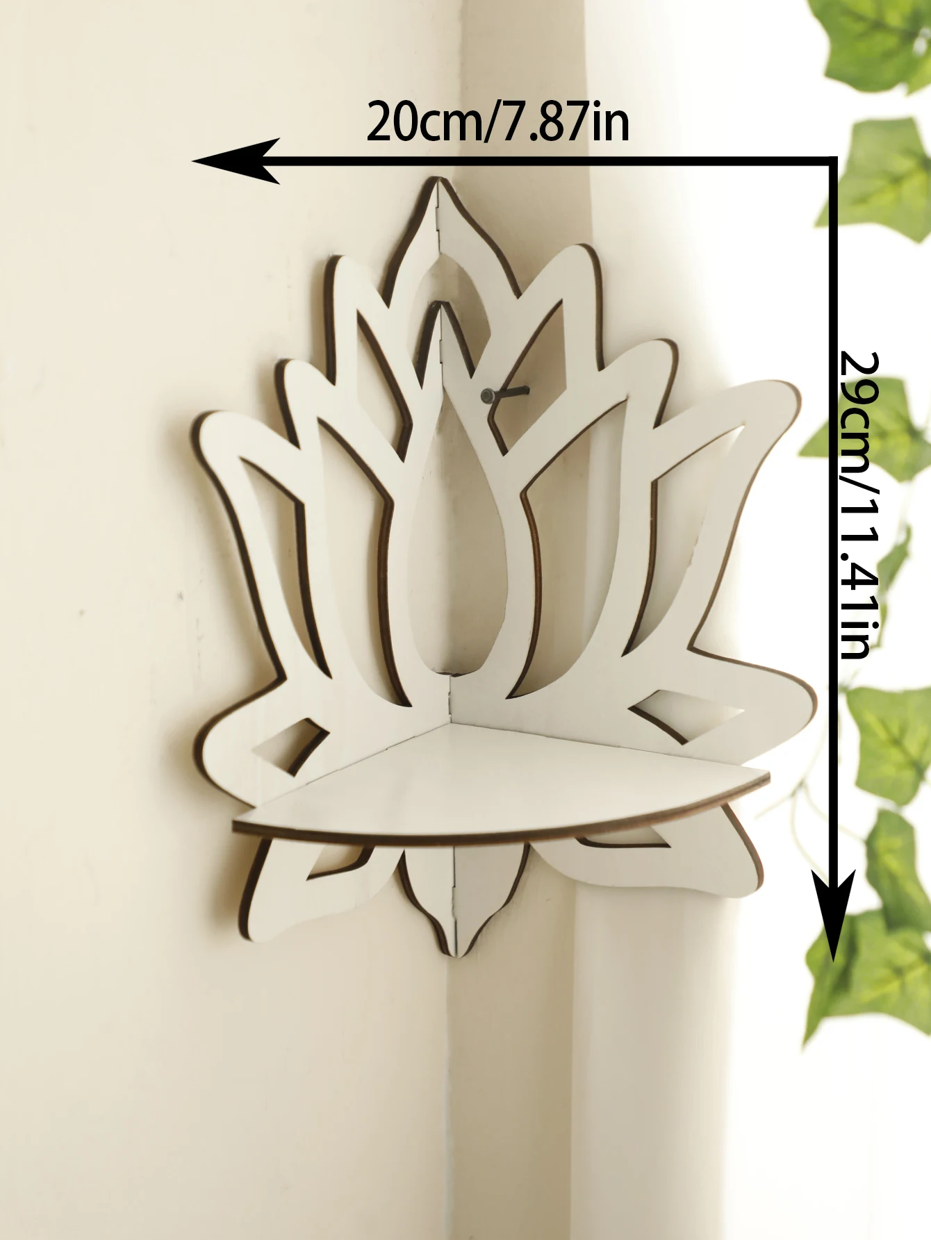 Угловая Полка С Кристаллами Лотоса Настенная Хрустальная Бабочками Белая