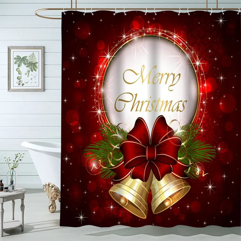 

Christmas Shower Curtain Waterproof Toilet Shower Curtain Christmas Bathroom Curtain Shower Curtain Xmas Bathroom Decor For Home