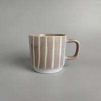 ceramic retro kiln glaze vertical stripe coffee cup fresh literary cup
