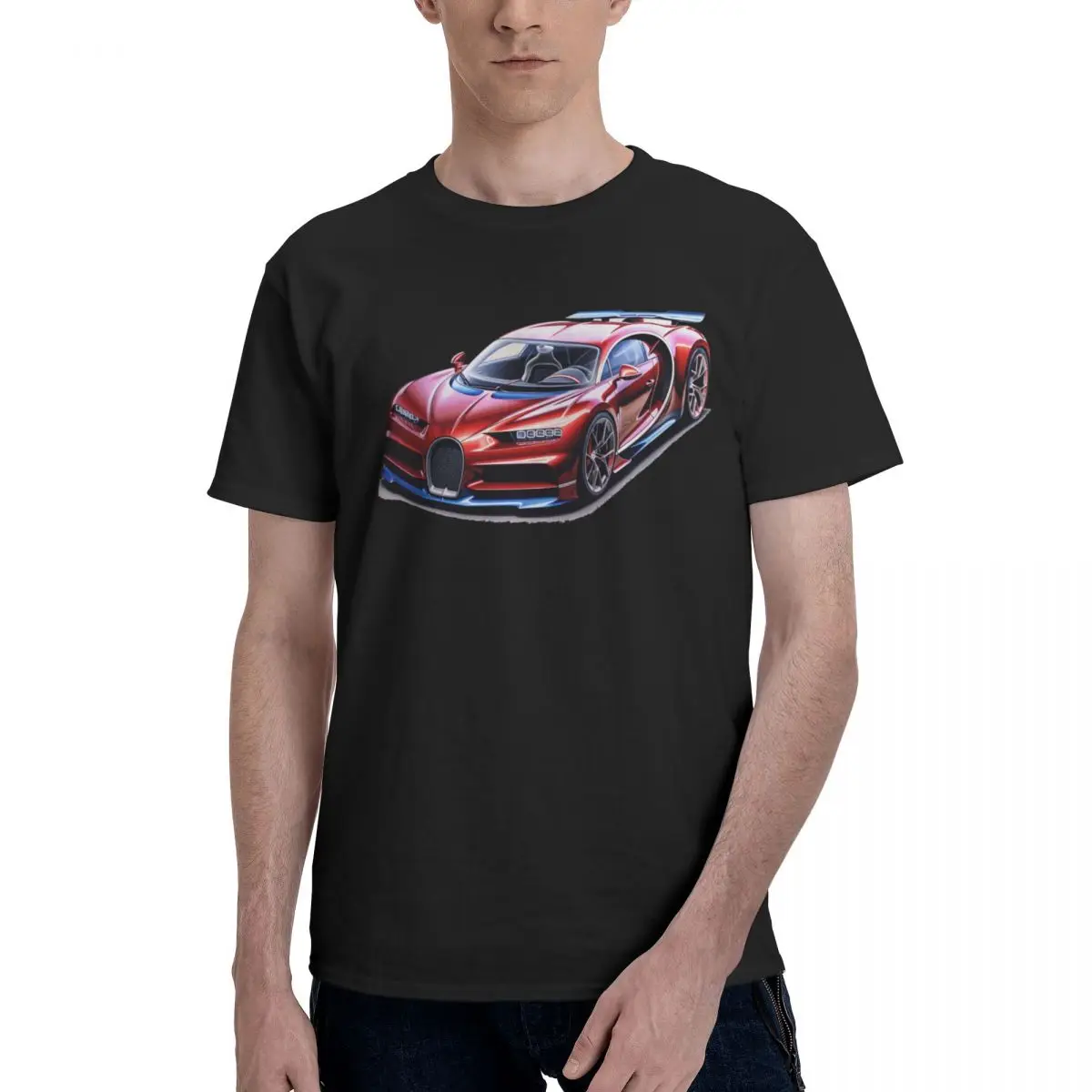 Funny T-Shirts Sports Car Popular T-Shirt Colored Cartoon Pencil Art Original 100 Cotton Custom EMO Tees Birthday Gift