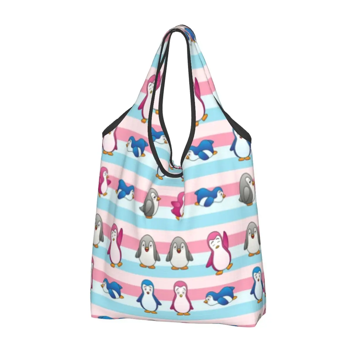 

Милые сумки для покупок с милым красочным мультяшным пингвином, портативные сумки для покупок, сумка через плечо с животными