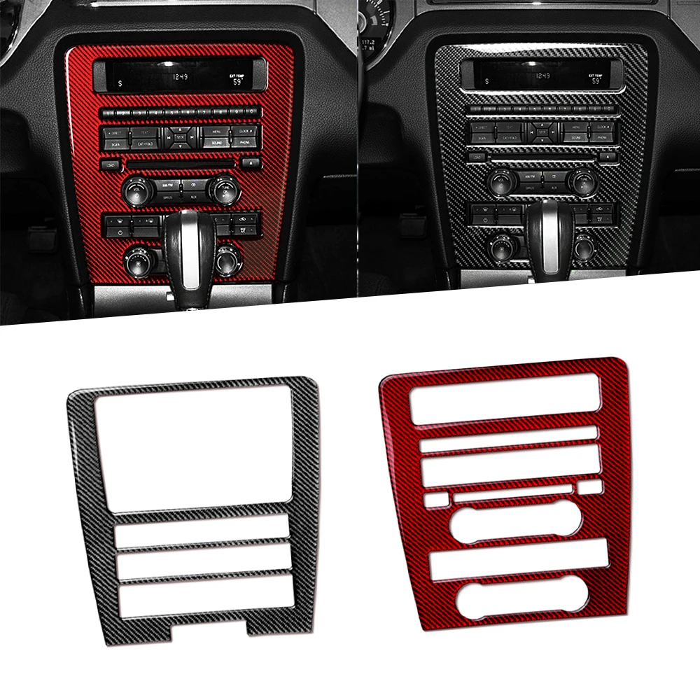 

Car Center Control CD Decoration Panel Cover Sticker Carbon Fiber For Ford Mustang 2009-2013 GT350 500 Accessories
