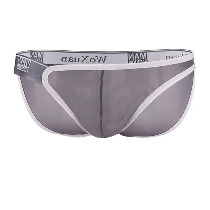 Men's briefs transparent glass yarn ice silk underwear ice yarn left briefs underwear men  men underwear sexy