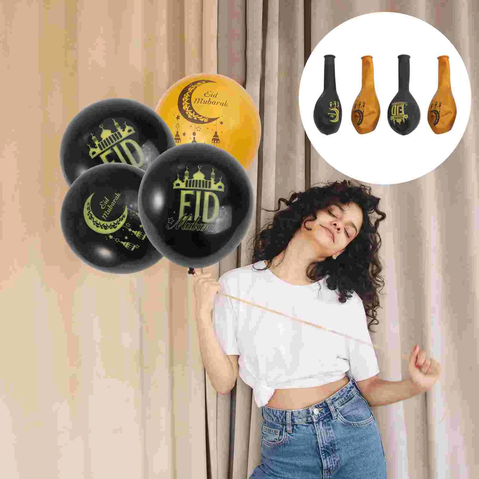 

Balloons Eid Party Festival Balloon Latex Decorations Ramadan Mubarak Fitr Safe Props Layout Islamic Hajj Muslim Decoration
