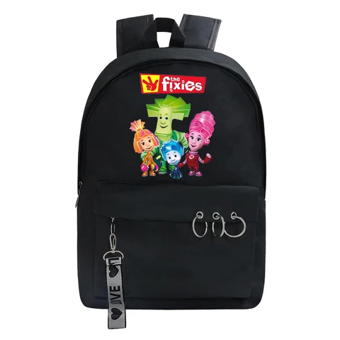 2025 Новый модный рюкзак в стиле аниме Harajuku с героями мультфильмов The Fixies для мальчиков и девочек, уличная школьная сумка Y2K Mochlia The Fixies, нейлоновая сумка для книг