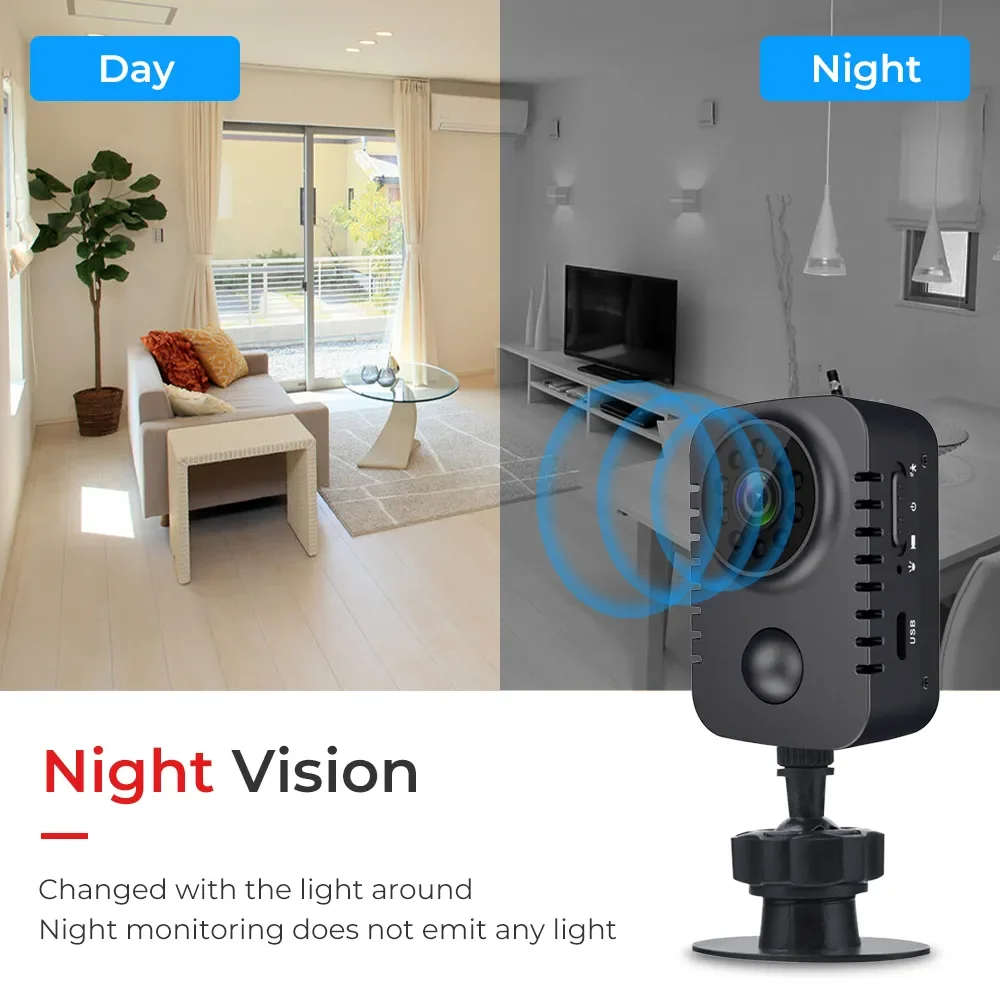 

1080P Mini Body Camera HD Video Surveil Camera Surveillance Recorder Camera Motion Activated Small Nanny Cam