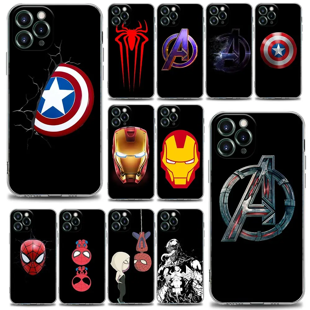 

Logo Of Marvel Heroes Clear Phone Case for Apple iPhone 11 12 13 7 8 SE XR XS Max 5 5s 6 6s Pro Plus Soft Silicone Case