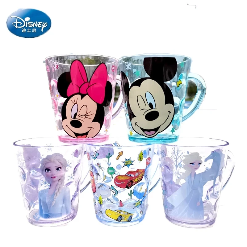 

Disney Mickey Minnie Frozen 2 Princess Elsa Milk Cup ABS Cups BPA Kids Cartoon Mermaid Cup Children Transparent Juice Drink Cup
