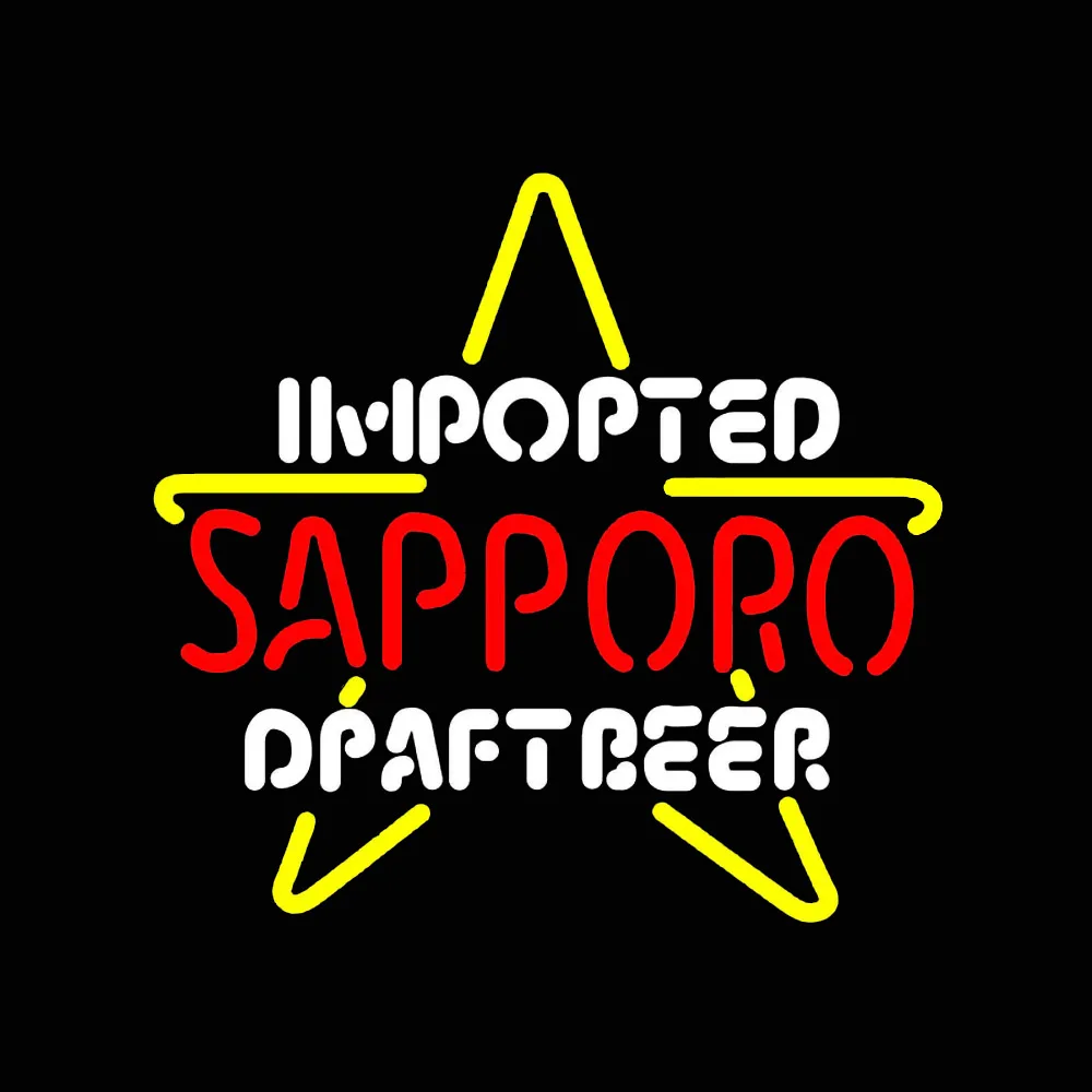Японский SAPPORO импортный проект пива ручная работа Настоящая стеклянная трубка