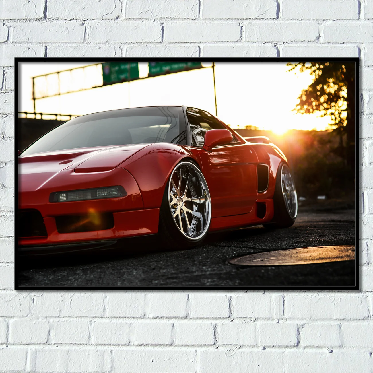 Суперкар Honda NSX Обои Ретро Классический Автомобиль Изобразительное искусство Постеры Тканевые Печати Холстовые картины для декора дома в гостиной.