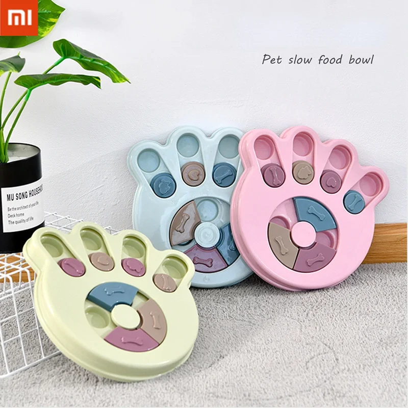 

Миска для еды Xiaomi для домашних животных, игрушка для утечки собак, поворотный круг, раковина с шестигранным углублением для кормления собак,...