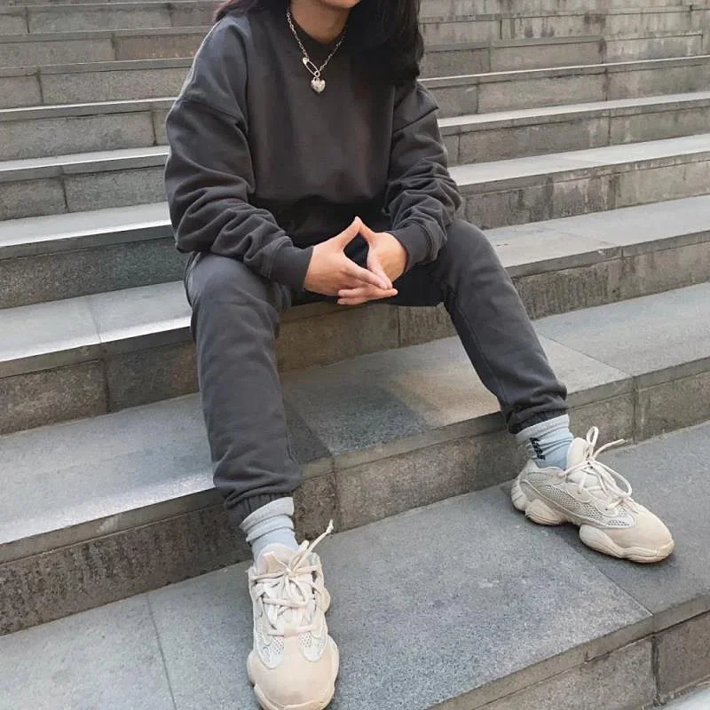 Брюки на флисе для мужчин и женщин однотонные штаны в стиле хип-хоп Канье Уэста с