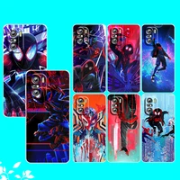marvel cartoon spiderman for xiaomi redmi note 10s 10 k50 k40 gaming pro 10 9at 9a 9c 9t 8 7a 6a 5 4x transparent phone case